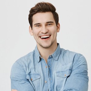 man image with smile and white backround