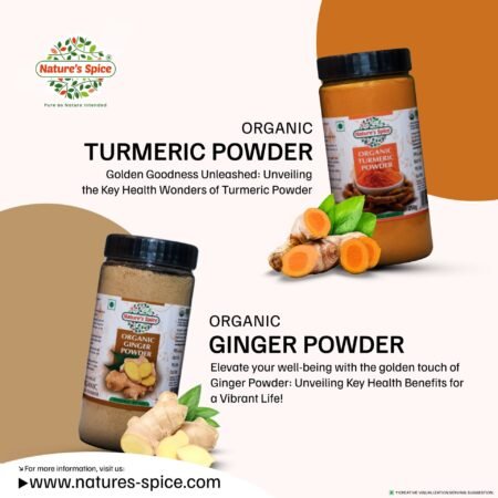 organic ginger powder and organic turmeric powder