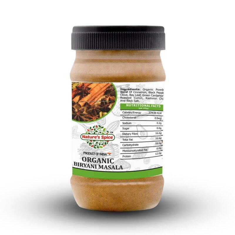 organic biryani masala product back side image