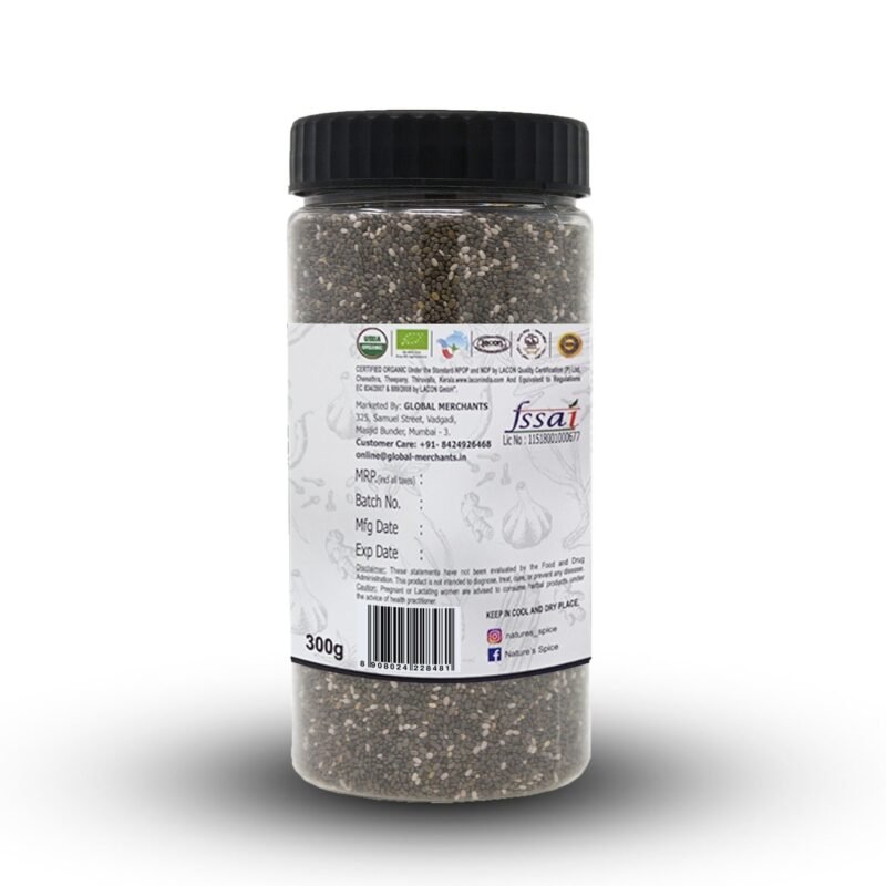 organic chia seeds back side image