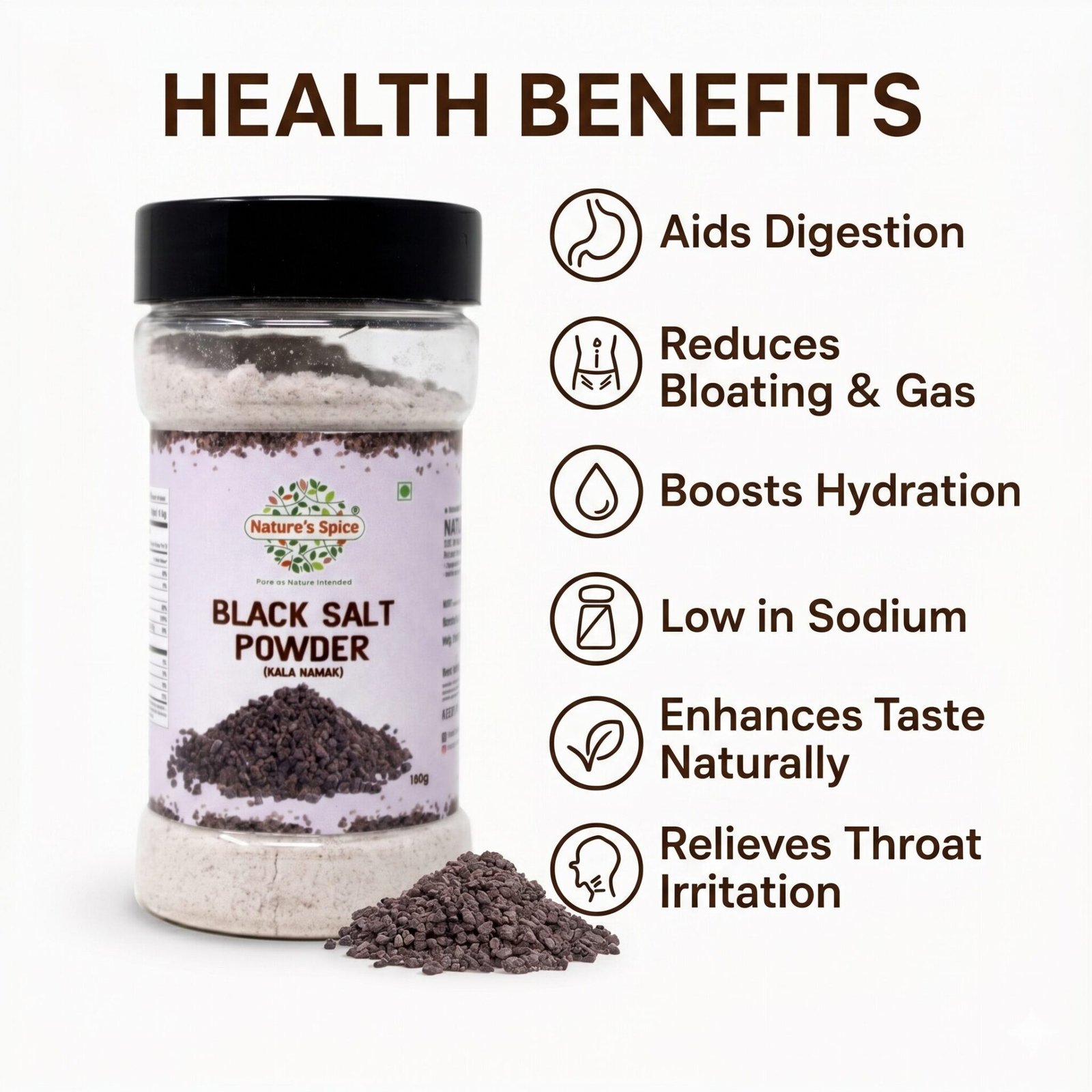 Health benefits of black salt