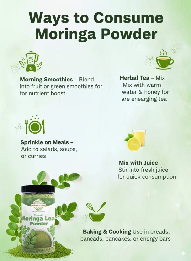 ways to consume organic moringa powder