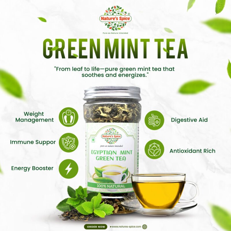 Green mint tea health benefits nature's spice products