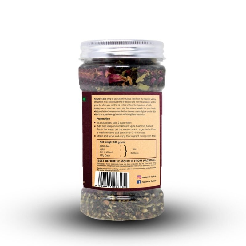 kashmiri kahwa green tea back side image