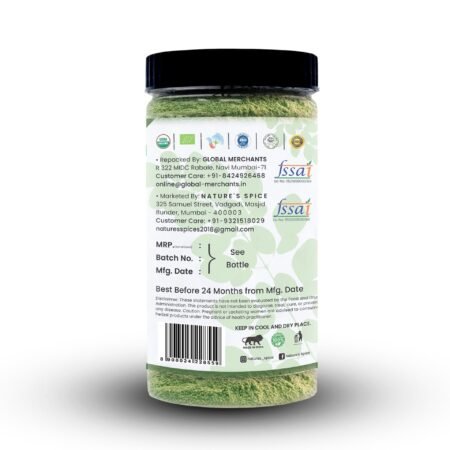 organic moringa powder back side