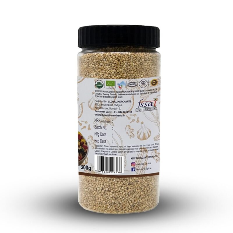 organic quinoa seeds back side image nature's spice product image