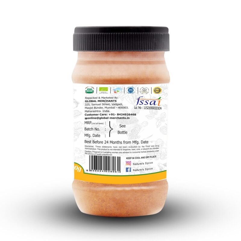 Garam Masala back side of the packaging showing expiry date and barcode