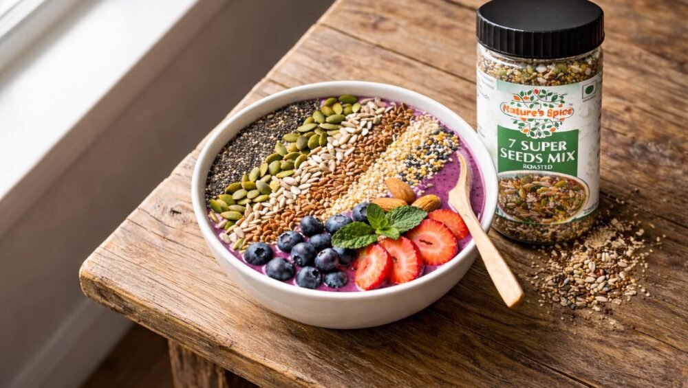 7 super seeds mix smoothie bowl