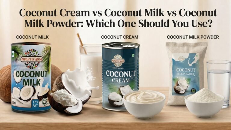 coconut cream vs coconut milk vs powder comparison